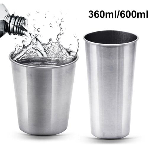 New 1Pc Portable 360ml/600ml Outdoor Travel Camping Stainless Steel Wine Beer Coffee Water Cup Easy to Carry