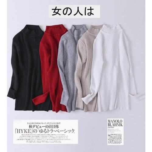 Korean Style Bodycon Sheath Woman Sweater Woman Sweater Winter Autumn Knit Pullover Tops