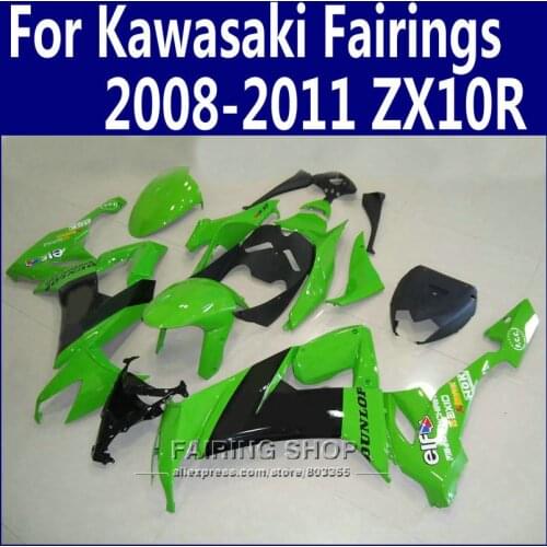 Abs Fairings For Kawasaki Ninja zx10r 2008 2009 2010 2011 08 09 10 11 Green Fairing kit +Customize free n09