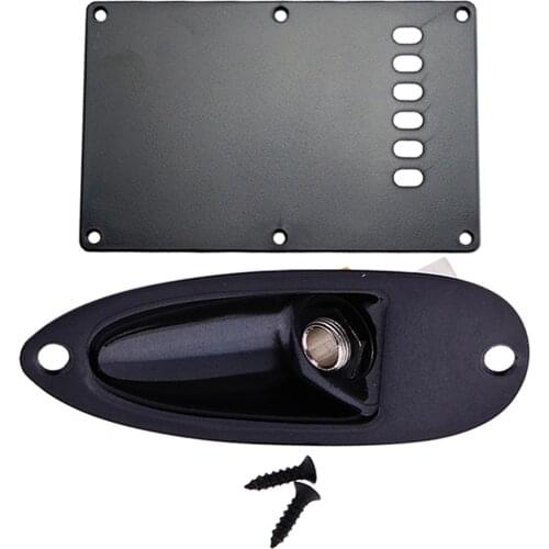 1 Set 1/4inch Boat Shape Output Jack Plate+Tremolo Cavity Cover Back Plate for Stratocaster Guitar