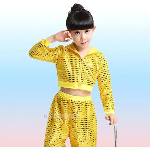 Men and women with childrens jazz dance performance dress sequin dress modern hip-hop kindergarten long-sleeved costumes TB7148