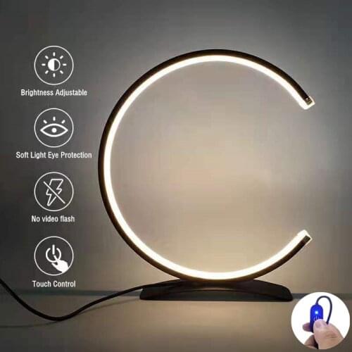 Simple LED Table Lamp Bedroom Reading Desk Light Touch Dimming Bedside Lamp Eye Protect US/EU Plug Night Light