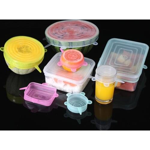 Stretch Lids Reusable Airtight Food Wrap Covers Keeping Fresh Seal Bowl Stretchy Wrap Cover Kitchen Cookware Silicone Food Cover