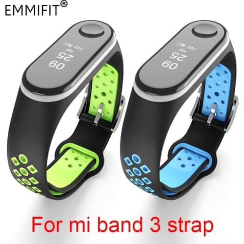 For Xiaomi Mi Band 3 Strap Smart Accessories Replacement Waterproof Double Color Silicone Bracelet For Mi Band3 wrist strap