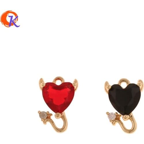 Cordial Design 30Pcs 7*11MM Jewelry Accessories/CZ Charms/Heart Shape/Genuine Gold Plating/Hand Made/DIY Pendant/Earrings Making