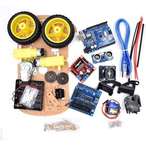 Official smarian Avoidance tracking Motor Smart Robot Car Chassis Kit Speed Encoder Battery Box 2WD Ultrasonic module