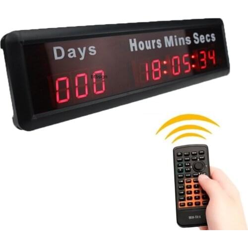 1'' 9Digits LED Countdown Event Timer With Silk Printing Words And Remote For Birthday Christmas And New Year Festival