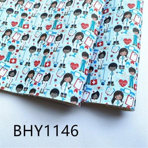 Free shipping 20*33CM cartoon print girl synthetic leather fabric for bag and bow BHY1146