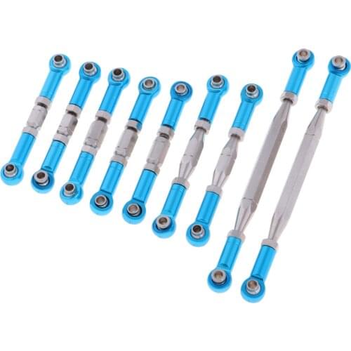 9 Pcs Metallic Front / Rear Steering Joints Traction Bars for Wltoys 12428 FY-03