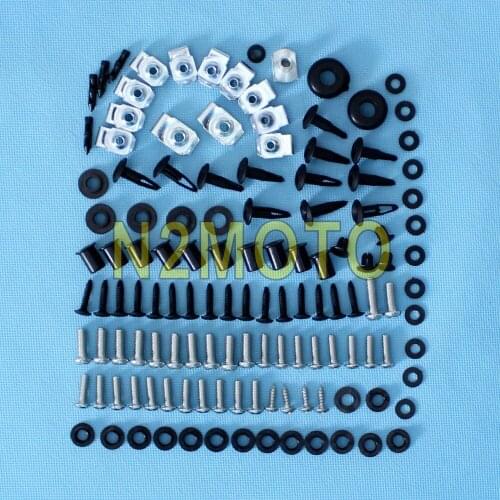 Black Motorcycle Complete Fairing Bolt Kit Body Screw Nut for Suzuki GSXR 600 750 2006-2007