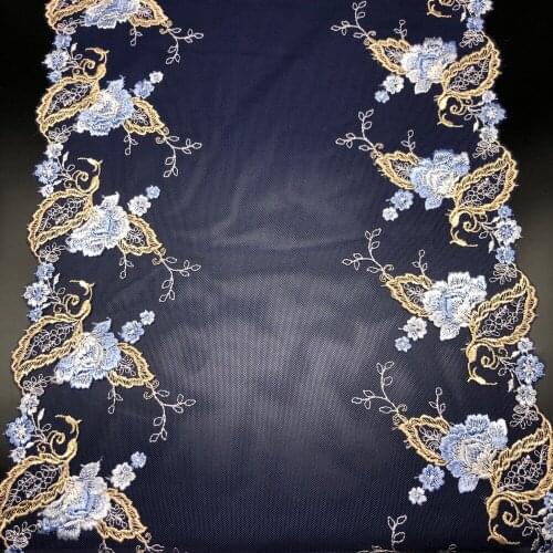 High Quality 30cm 2Side Lace Trim Embroidery Lace Fabric Mesh Lace Tulle Sewing DIY BRA Doll Clothes