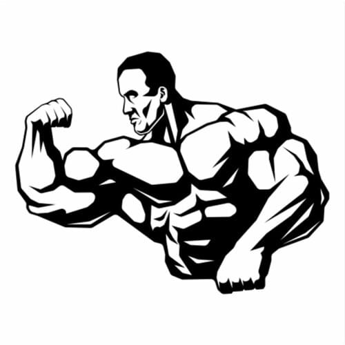 High Quality bodybuilding Car Sticker Muscle Decor Removable Waterproof Black/silver CL467