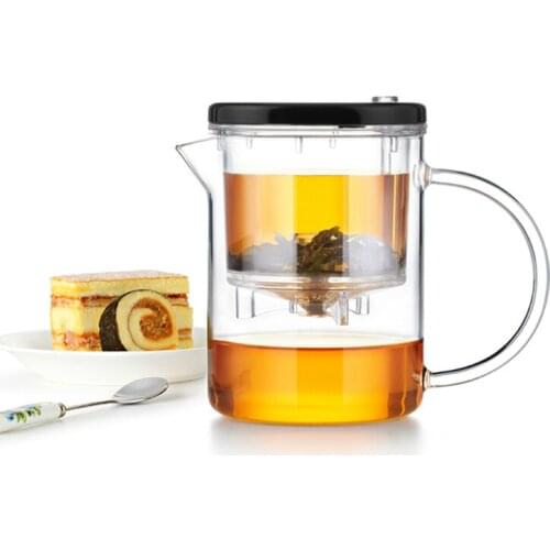 SAMADOYO High Grade Glass Gongfu Teaset Press AUTO-OPEN Art Tea Cup Teapot With Infuser Elegant Tea Sets Glass Teapot 350ML