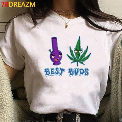 Bong Weed summer top top tees women harajuku kawaii couple clothes streetwear grunge vintage t-shirt clothes tumblr