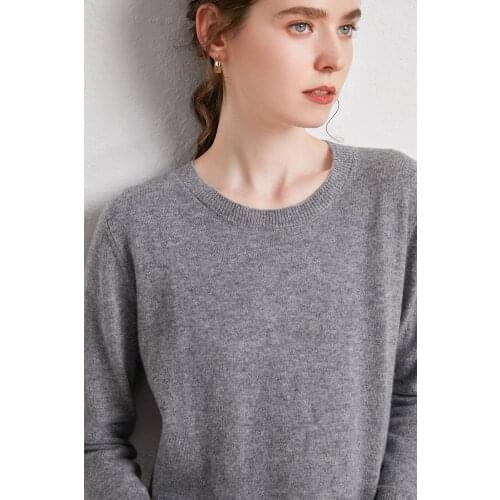 100% Merino Wool Cashmere Sweater Women Autumn Winter Warm Soft O-Neck Long Sleeve Knitted Pullover Jumper Femme Sweater