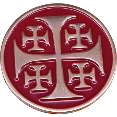 Jerusalem Cross enamel pin brooch Solomons Temple Crusaders badge religious gift