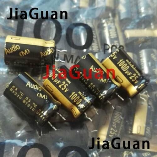 10pcs NICHICON audio 25V1000UF 12.5X20MM electrolytic capacitor 1000UF/25V 85 degrees 1000uf 25v AUDIO KT