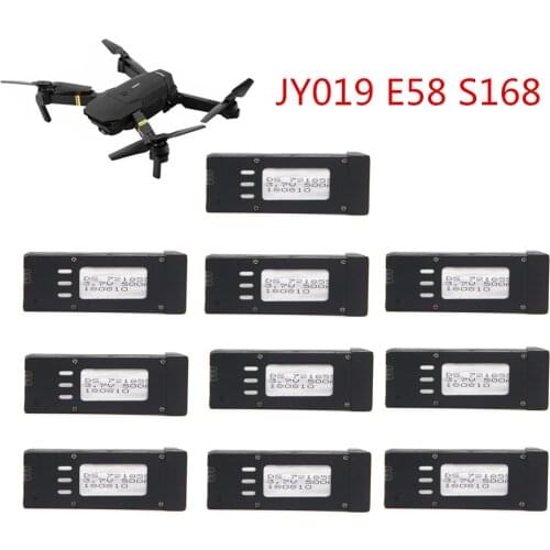 10pcs Original Battery for Eachine E58 JY019 S168 RC Quadcopter Spare Parts DS 721855 3.7V 500mAH Lipo Battery For RC Drone