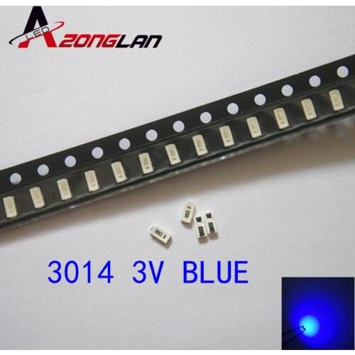 100PCS 3014 Blue SMD Led High brightness emitting 3014 LED emitting diodes 20MA Forward Voltage:3.0-3 .3V 0.1W 220~250mcd Patch