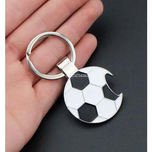 1000pcs Football Bottle Opener Key Chain Memorial Gift Keyring Sports Soccor Ball Openers World Game Key Hanging Handbag Decor