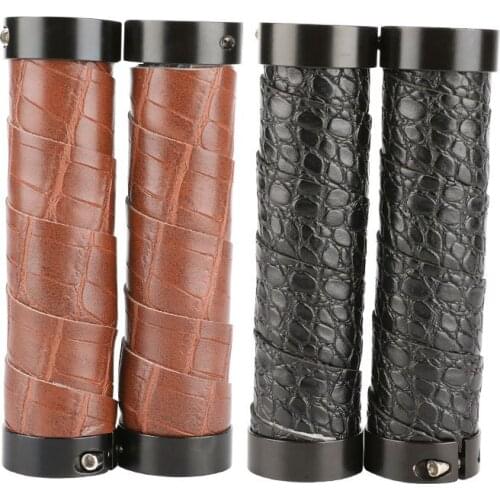 2Pcs Bike Bicycle Handle Grips Cover Shockproof PU Leather Bicycle Handlebar Cover MTB Mountain Bike Grip Bar Ends Sleeve