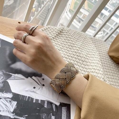 2020 new golden metal punk retro bracelet womens exaggerated simple bracelet bracelet jewelry accessories