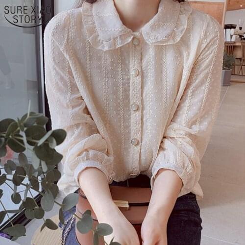 2020 Western Style Doll Collar Fairy Chiffon Blouse Autumn Long Sleeve Office Women Clothing Blusas Women Ladies Shirt 10351