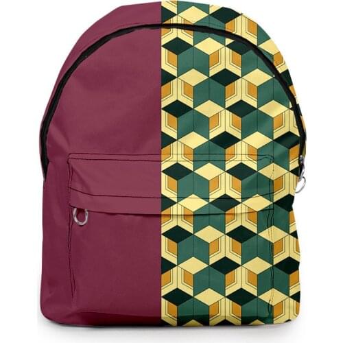 3D Demon Slayer Printing Nylon Backpacks Women Casual Light Travel Back Pack Large Capacity Wear Shoulder Bags For Teenage Girl