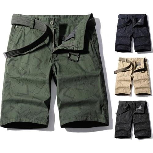 60% Dropshipping!!New style mens shorts breathable multi-pocket straight sports shorts streetwear printed knee-length shorts