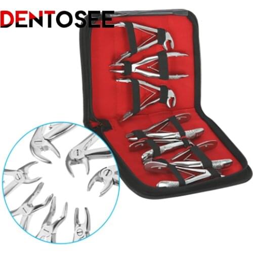 7pcs/kit Childrens Tooth Extracting Forceps Pliers With Toolkit Dental Surgical Extraction Instruments For Dental Clinic