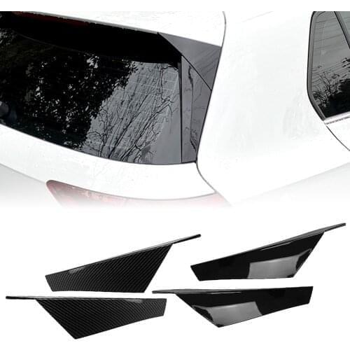 For VW Golf 8 2020-2021 Car Rear Window Spoiler Side Wing Trim Cover Decoration Carbon Fiber/Gloss Black For Volkswagen Golf MK8