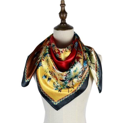 Hijab scarf elegant foulard scarf silk scarf bandana women bufanda mujer shawl arab head scarf femme 90x90cm large in stock