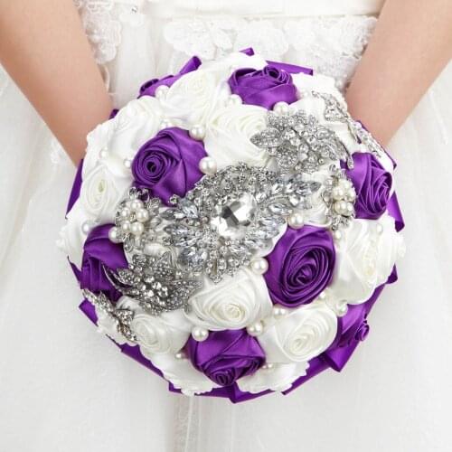 Artificial Hand Made Wedding Bouquets Shinney Crystal Rhinestone Bridesmaid Bridal Wedding Bouquet de mariage
