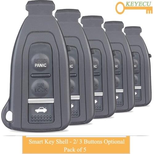 KEYECU 5PCS, Smart Prox Keyless Entry Remote Car Key Shell Case Cover for Lexus LS430 2002 2003 2004 2005 2006, Fob 2/ 3 Buttons