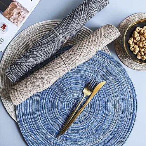 Round Placemats Kitchen Accessories Decoration Home Pad Insulation Pad Table Decoration Accessories Non Slip Table Mats Coaster
