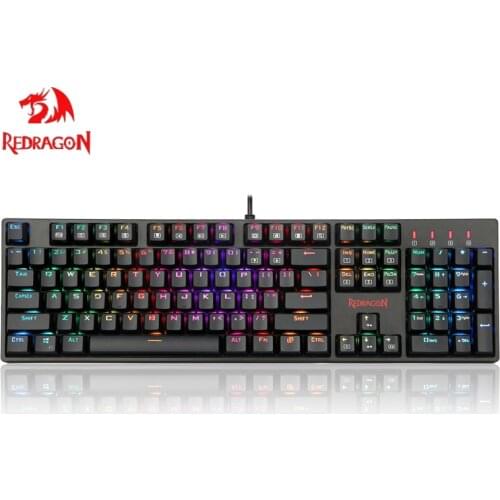 Redragon K582 Surara RGB LED Backlit Mechanical Game Keyboard With 104 Buttons Tactile Red Switch