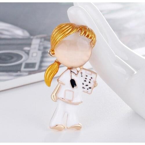 Metal Doctor Boys Girls Enamel Brooch Pin Badge Jewelry for Bags Clothes Decor