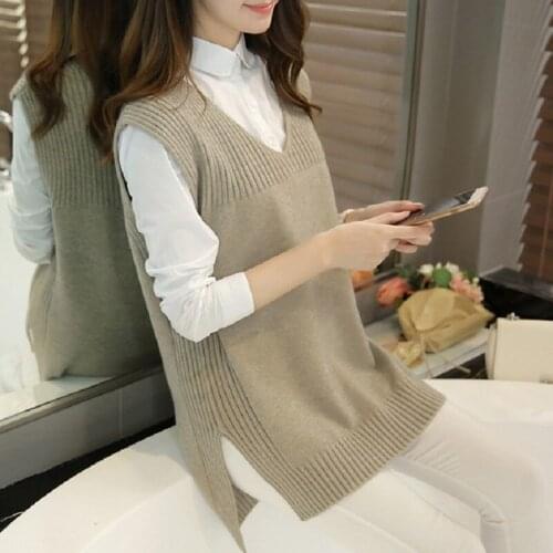 New spring/autumn womens clothing womens sweaters v-neck knitted sweaters autumn clothing womens vest one size 5066