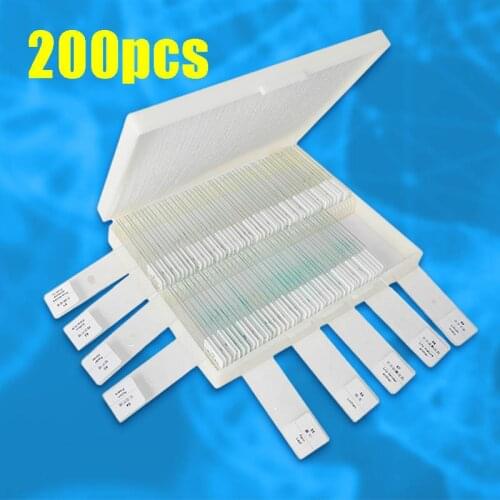"Biology 200 PCS Prepared Biological Basic Science Microscope Glass Slides School and Laboratory English Label Teaching Samples