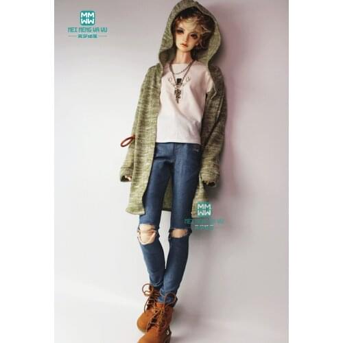 BJD doll clothes fits BJD uncle fashion Wild T-shirt hooded cardigan