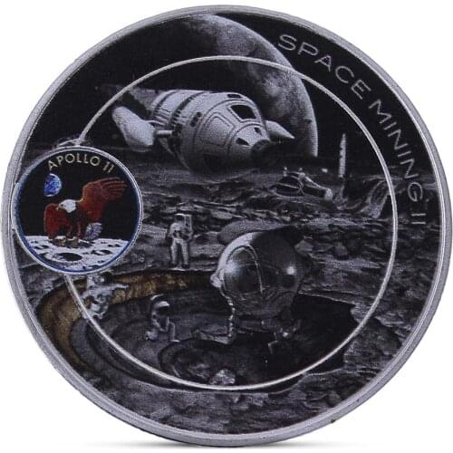 Apollo 50th Anniversary Commemorative Silver Coin US Space Astronauts On The Moon Footprint Coins Collectibles