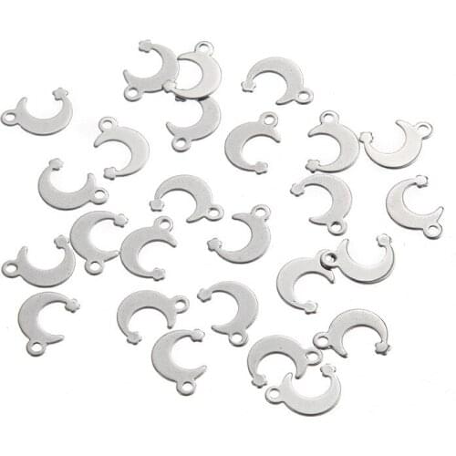 20pcs Mini Charms Moon Shape Pendant Handmade Hanging Crafts for DIY Fashion Vintage Choker Necklace Jewelry Accessories B9