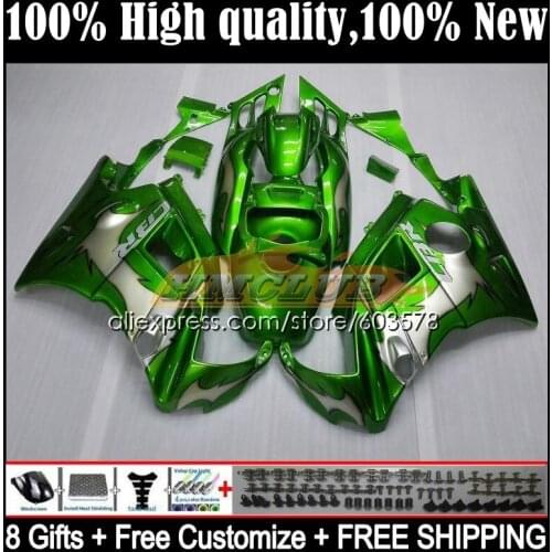 +Tank For HONDA CBR 600 F2 FS 1991 1992 1993 1994 10CL.22 CBR 600F2 CBR600FS CBR600F2 CBR600 F2 91 92 93 94 Fairing Green&flames