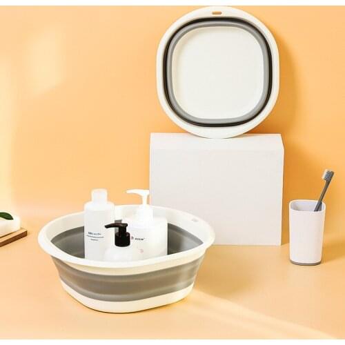 Foldable washbasin portable travel plastic compression basin folding water basin household
