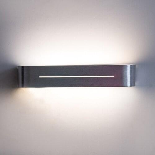 Modern Chrome Finish Brushed Bar Aluminum Alloy 5050 LED Wall Sconce Bedroom Bedside Mirror Lamp Makeup Wall Lamp