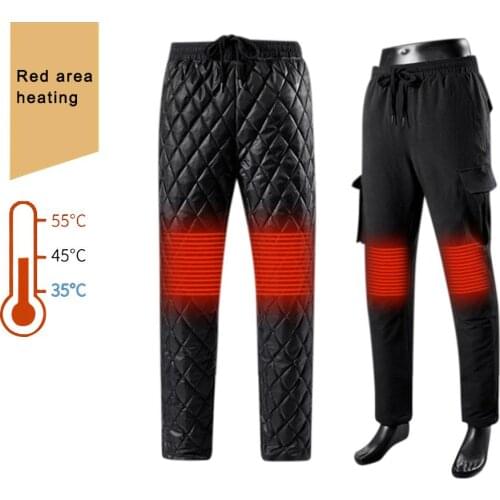 Electric Heated Warm Pants USB Heating Base Layer Elastic Trousers Insulated Heated Underwear for Camping Hiking