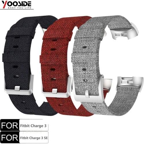 YOOSIDE Woven Canvas Sport Band Strap for Fitbit Charge 3 /Charge 3 SE Replacement Fitness Smart Wristbands Women Men