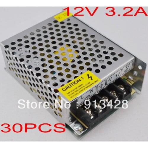 High Quality 30 pcs/lots DC 12V 3.2A Switch power supply LED power adapter Free shipping