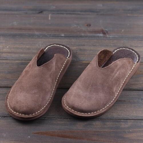 Womens Shoes Slip on Flats 100% Genuine Leather Ladies Flat Shoes Fashion Easy take on/off Slippers Outgoing Comfortable Shoes