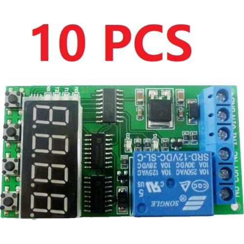 10 PCS IO22C01_12V*10 DC 12V High-Trigger Multifunction Self-lock Relay PLC Cycle Timer Module Delay Time Switch